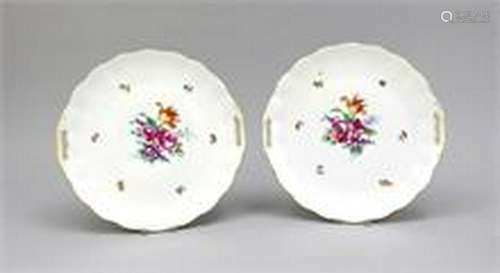 Two plates, Ludwigsburg, 20th century, round shape w.