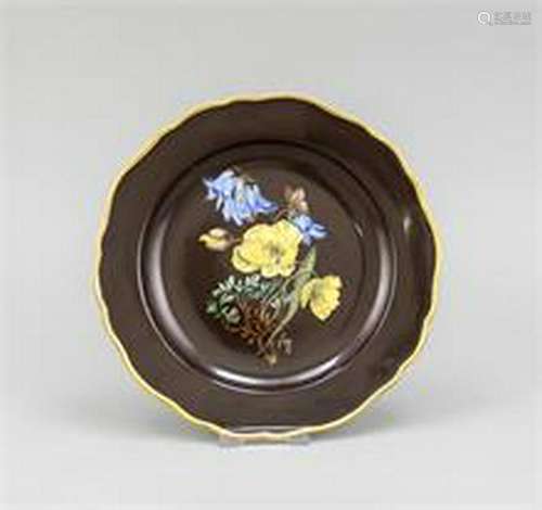 Plate, Meissen, mark 1856-1924, 2nd quality, polychrome