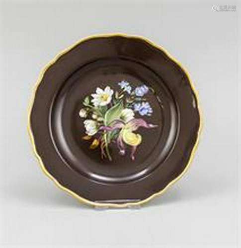 Plate, Meissen, mark 1856-1924, 2nd quality, polychrome