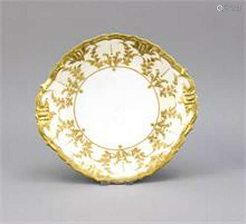 Plate, Limoges, margin with floral relief decor a.