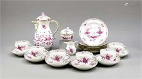 Coffee service for 6 pers., 21 pcs., Meissen, marks