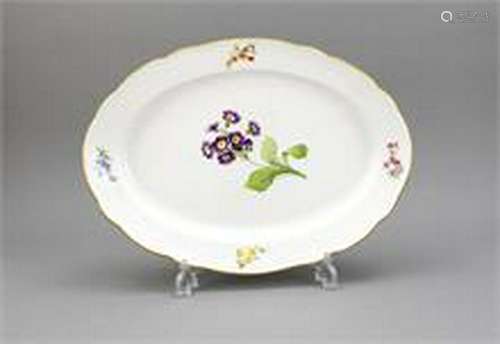 Large, oval plate, Meissen, swords mark 1850-1924, 2.