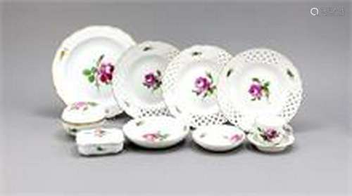 Convolute Meissen, 9 pcs., 20th cent., 2nd quality,