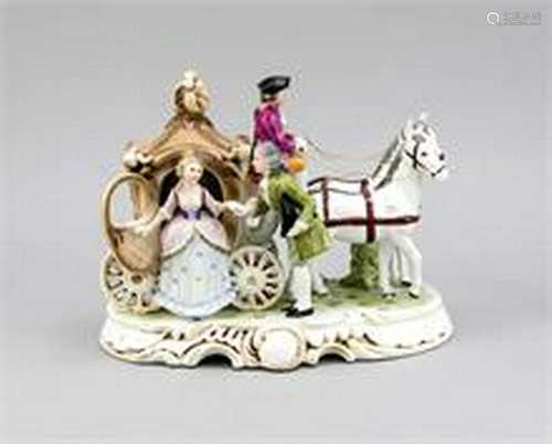 Rococo style carriage, 20th century, carriage and pair