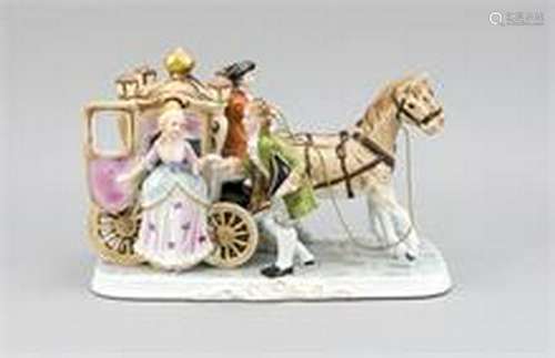 Rococo style carriage, 20th century, carriage and pair