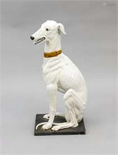 Sitting Greyhound, 20th century, ceramic, naturalistic