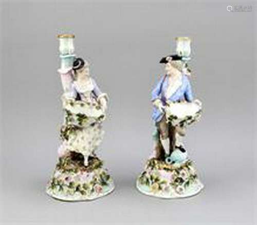 Pair of pendant candlesticks, Sitzendorf, Thuringia,