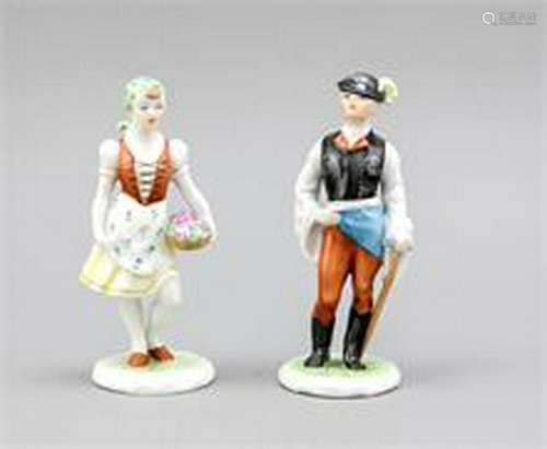 Peasant couple, Herend, Hungary, modern, on round base