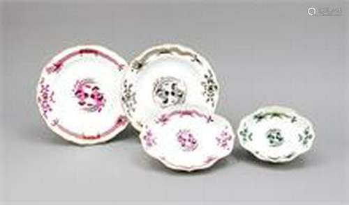 Four pieces Meissen, dragon decoration, 1st quality, 2