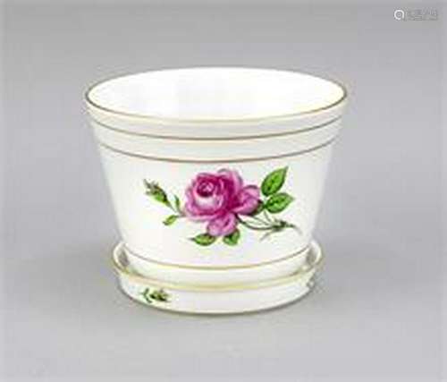 Cachepot with saucer, Meissen, around 1980, 2nd