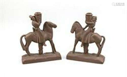 Pair of candle riders, Meissen, 21st century, Boettger