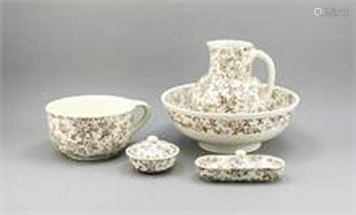 Art Nouveau wash set, 5 pcs, B.W.M. & Co., Shelton,