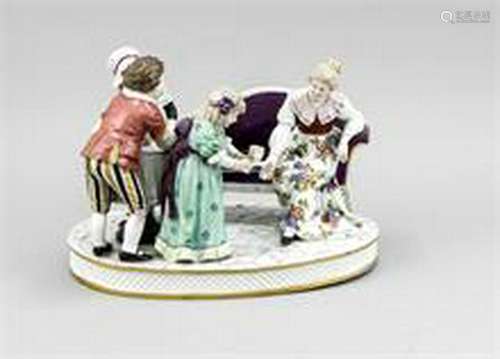 Porcelain group, Vienna, 19th century, interior scene