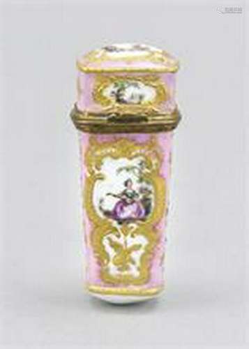 Needle box, Meissen, 19th century, conical shape with