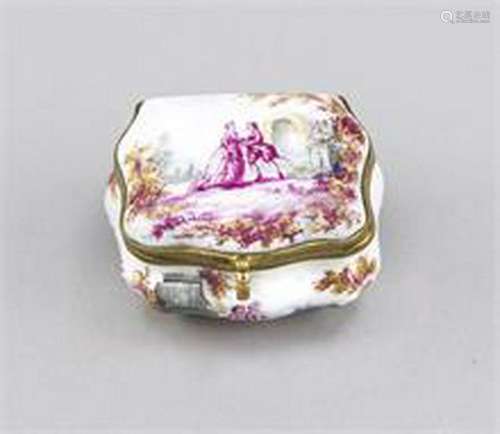 Etui, Meissen imitation mark, small lid box, curved