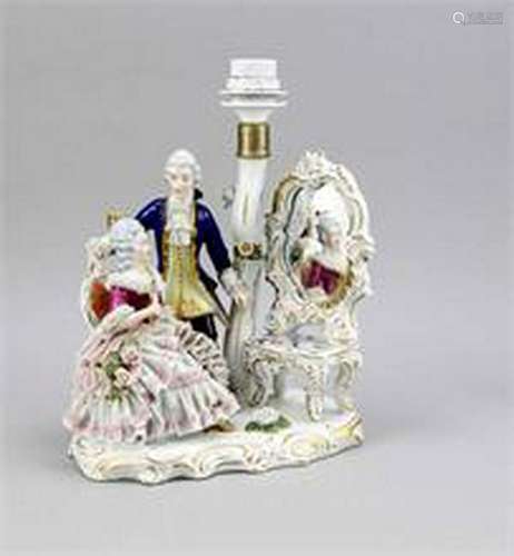 Figural table lamp, Dresden, 20th century, elegant