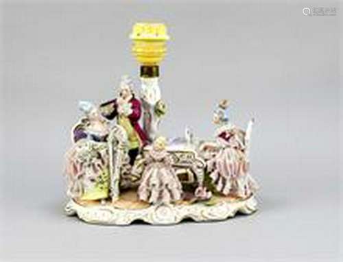 Figural table lamp, Dresden, 20th cent., Music lesson