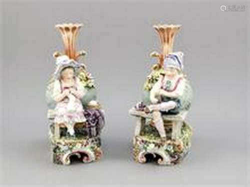 Pair of figural vases, England, 20th century, vases