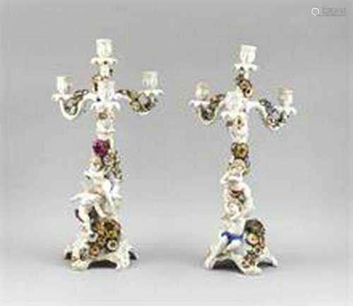 Pair of figural girandoles, Plaue, Thuringia, 20th