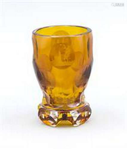 Beaker, Bohemia, end of 19th cent., clear glass,