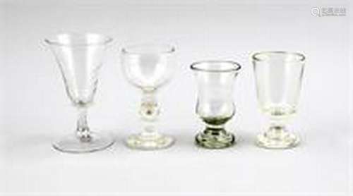 Compilation of four glasses, 19th cent., different