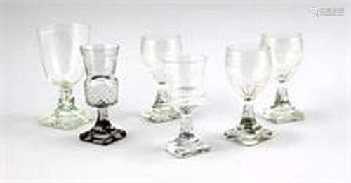 Compilation of six glasses, 19./20. various forms and