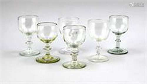 Compilation of six glasses, 19th cent., slightly