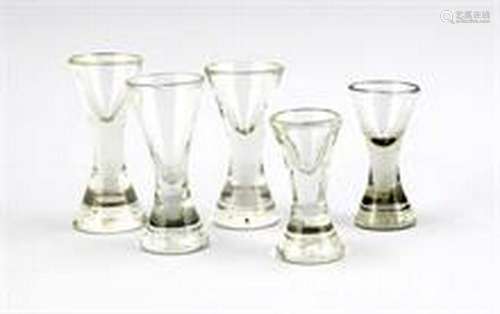 Five glasses, so-called Wachtmeister, 19. cent. in each