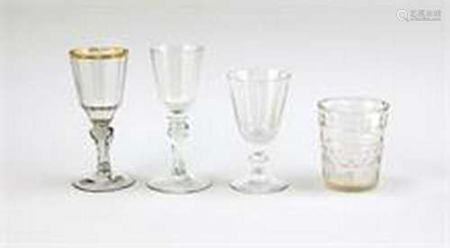 Compilation of four glasses, 19th cent., different