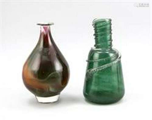 Two vases, around 1980, designed by Volkhard Precht