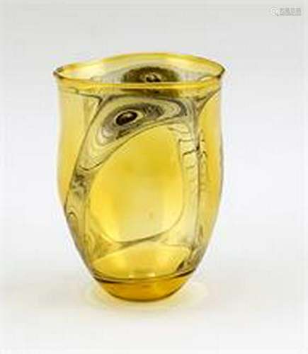 Art Nouveau vase, around 1900, round base, bulgy body,