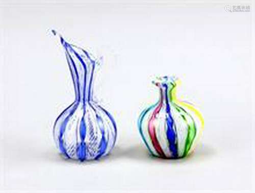 Two vases, Italy, 20th century, Murano, 1 in carafe