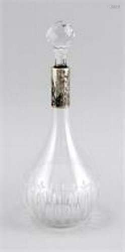 Carafe with silver mounting, German, 20th cent.,