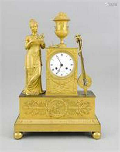 Empire Figuren Pendule, 1.H.19.Jh.,  Frau mit Zweig und