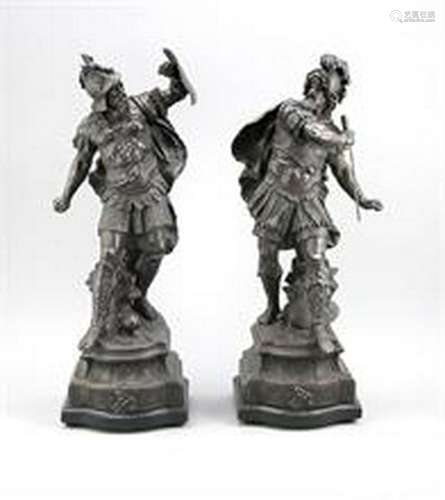 Anonymous sculptor of the 19th century, pair of great