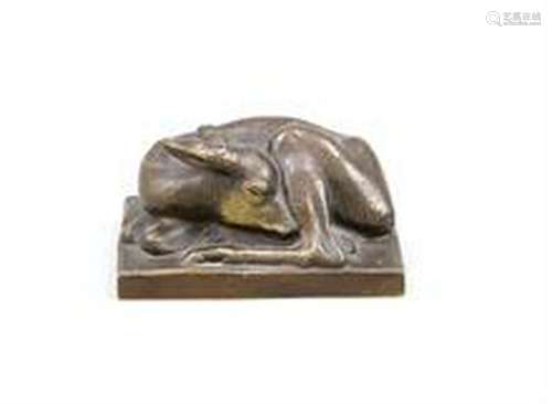 Monogrammist ''G'', sculptor circa 1920, lying fawn,