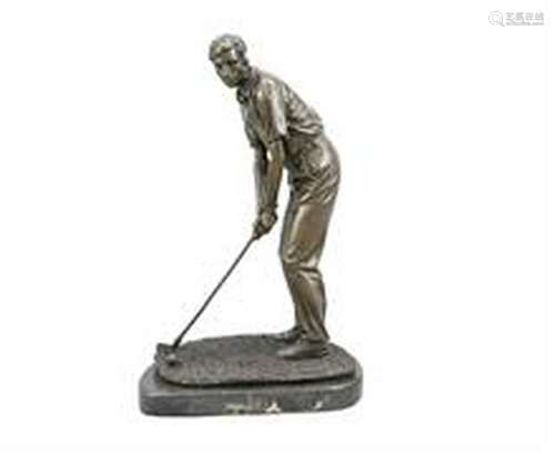 Anonymous sculptor of the 21st century, golfer on lawn,