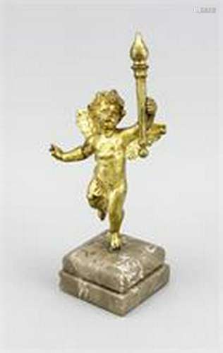 19th century sculptor, small putto with torch,