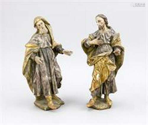 Tyrolean carver around 1900, two nativity figures,