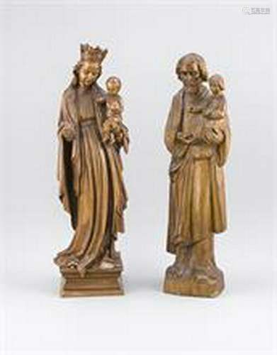 Two saints figures of the 20th century, Madonna and