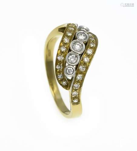 Brillant ring GG / WG 750/000 with brilliants and
