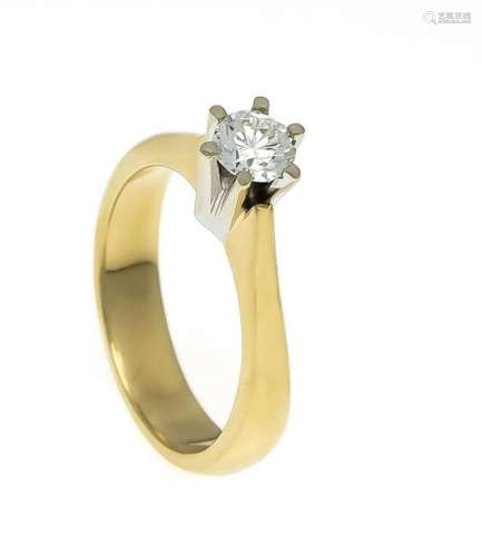 Brillant ring GG / WG 850/000 with one brilliant cut,