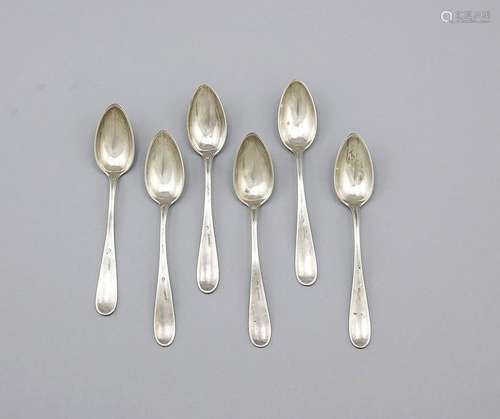 Six teaspoons, presumably German, 1829, presumably