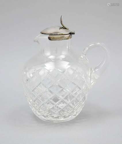 Jug with silver lid mounting, German, 2nd half of the