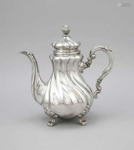 Large coffee pot, German, 20th cent., hallmarked Gebr.