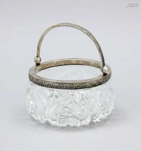 Round bowl with silver mounting, probably Russia,