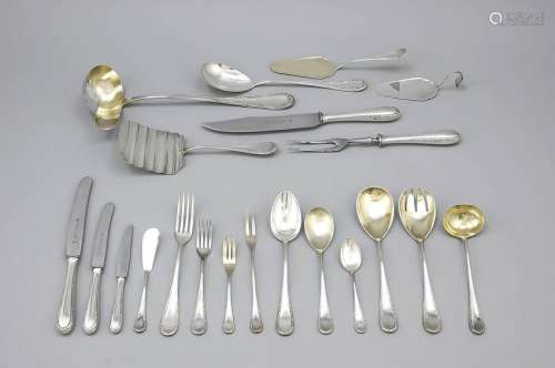 Cutlery for twelve persons, German, 20th cent.,