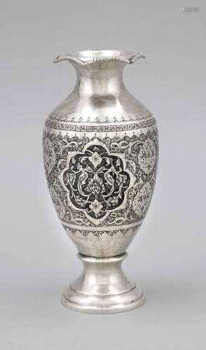 Vase, presumably Persia, 20th century, marked silver,