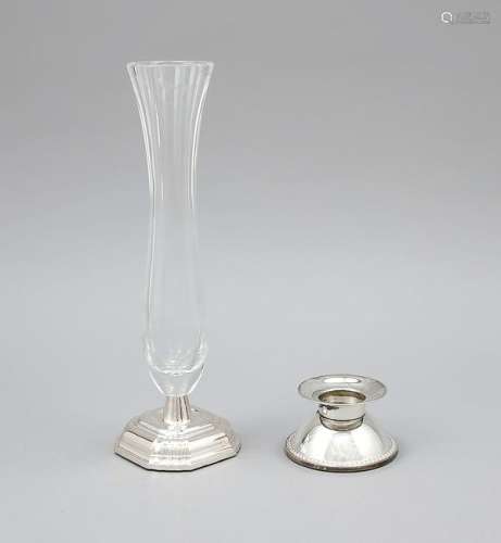 Candlestick and vase, German, 20th century, different