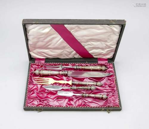 Five pieces serving cutlery, late 19th century, silver